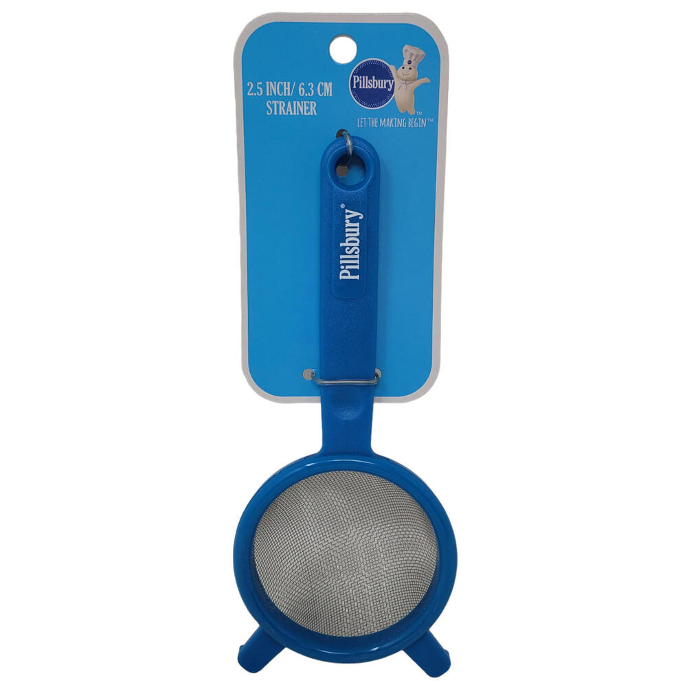 Pillsbury Doughboy 2.5" Mesh Strainer Kithchen Tool Utensil NEW Blue